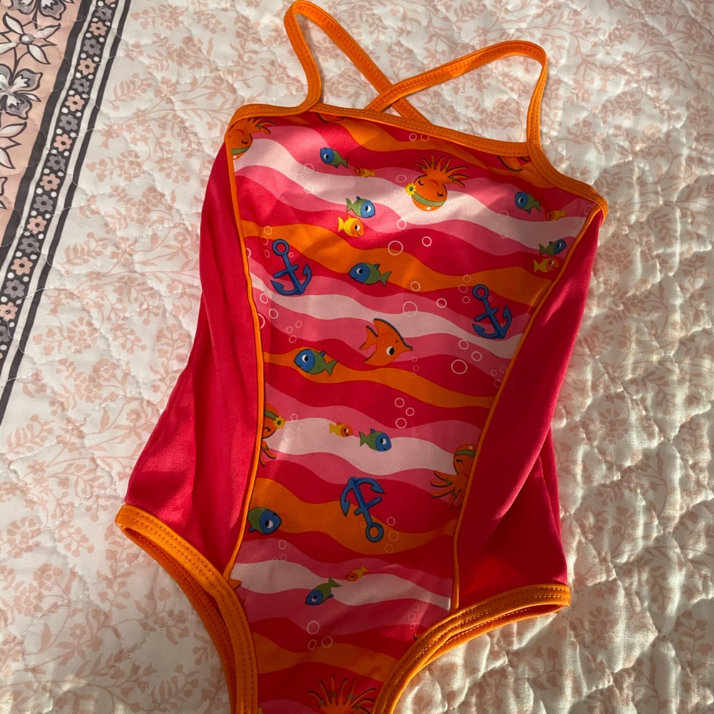 5 for $20-Toddler one piece swimsuit with crisscross straps